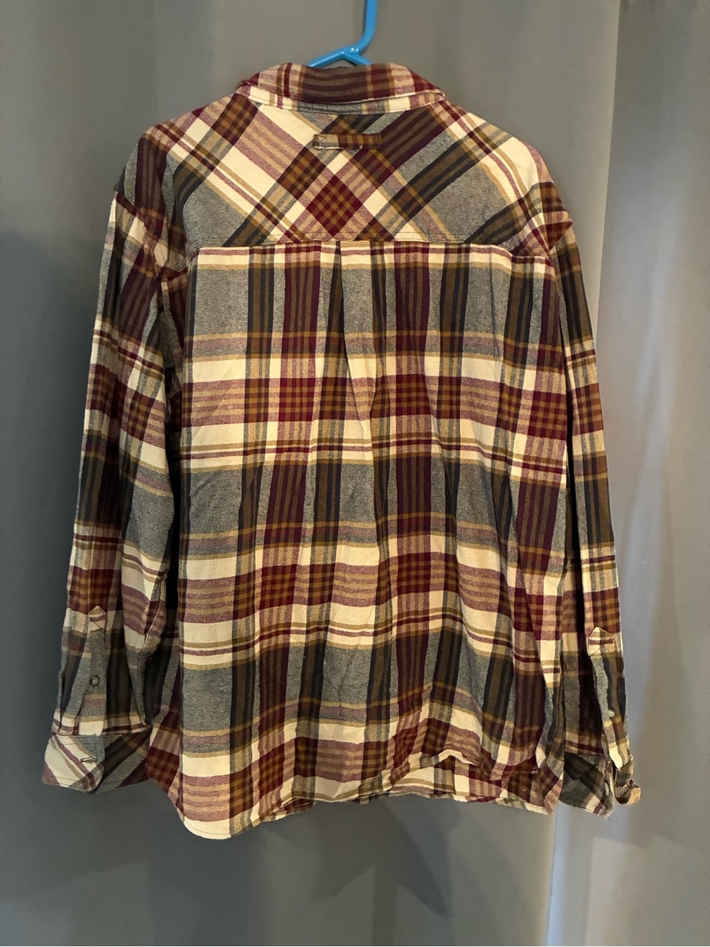 Men’s Legendary Whitetails Plaid Button-Down Flannel in Cream, Burgundy & Gray - Picture 5 of 5